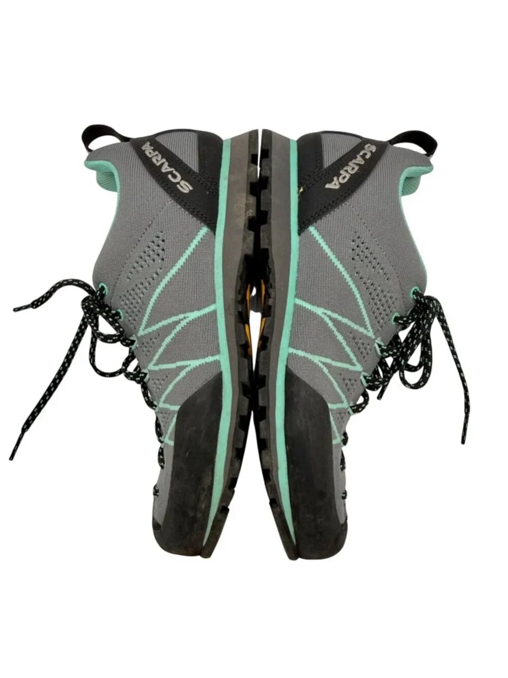 Women's Gray and Teal Lace-Up Casual Sneakers